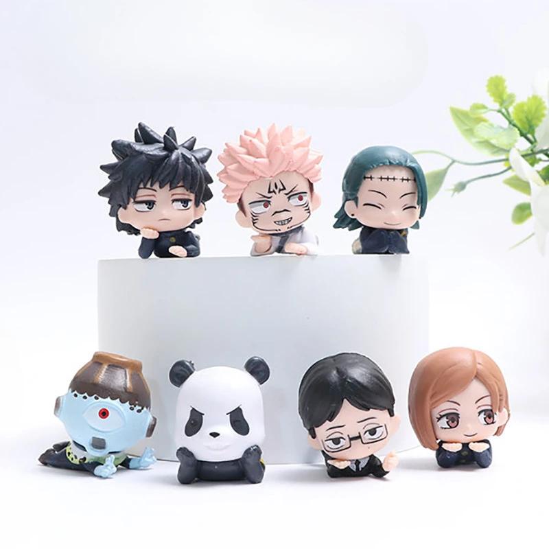 7 pièces/ensemble couché Style Anime Jujutsu Kaisen Mini Figure jouets Satoru Gojo Mini mignon Gk PV