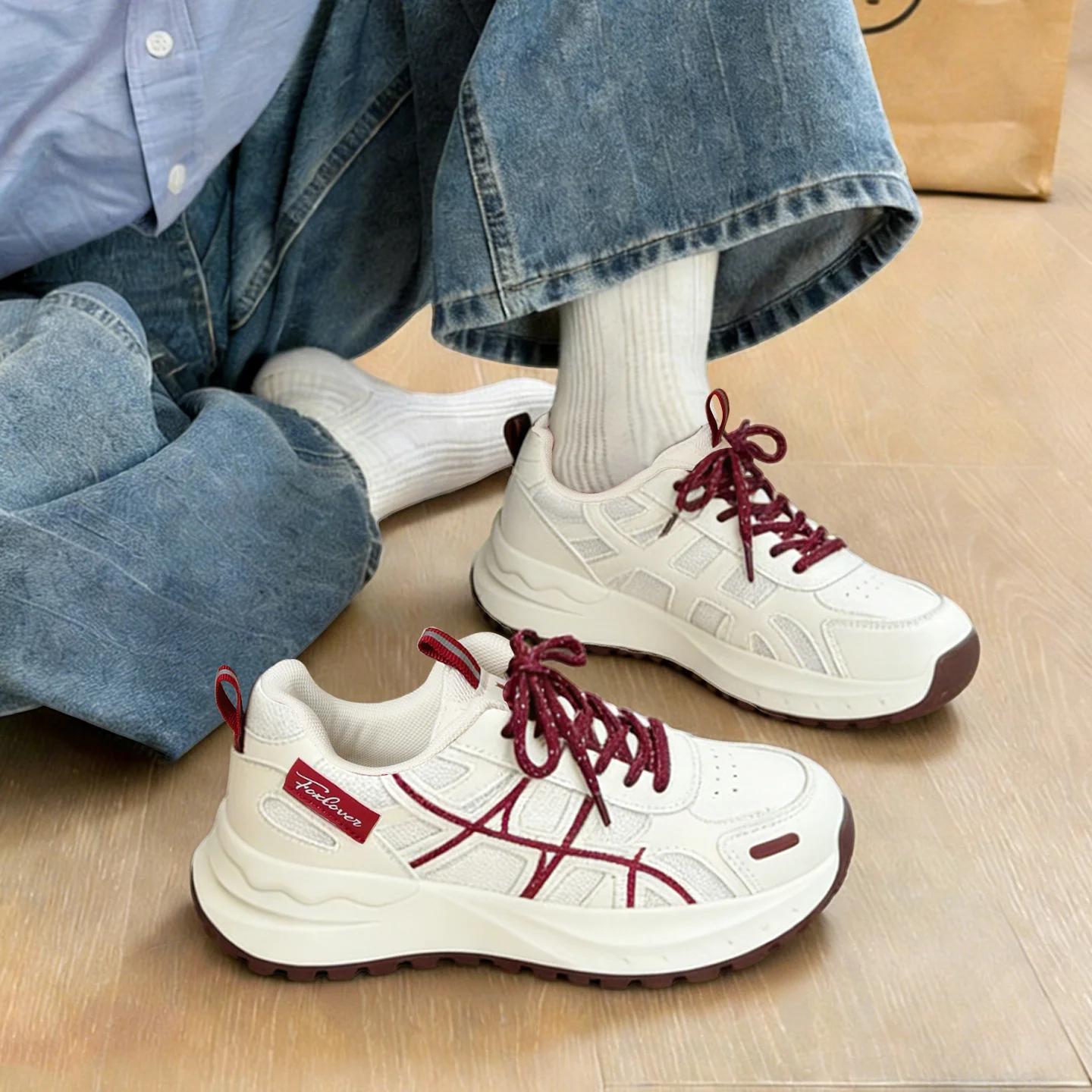 FOXER 2026 Nouvelles baskets en mesh pour femmes, chaussures décontractées respirantes à plateforme,