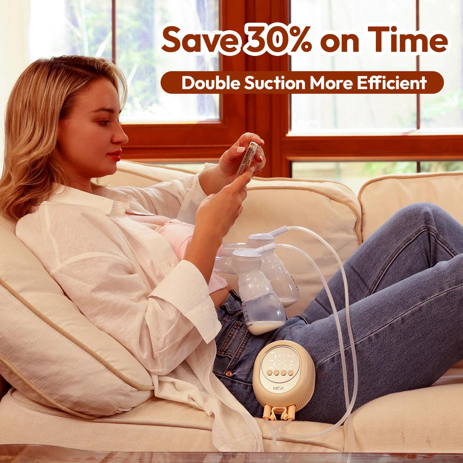 NCVI Double tire-lait électrique avec 4 Modes 9 niveaux, pièces à brides de 24mm, anti-déversement, 
