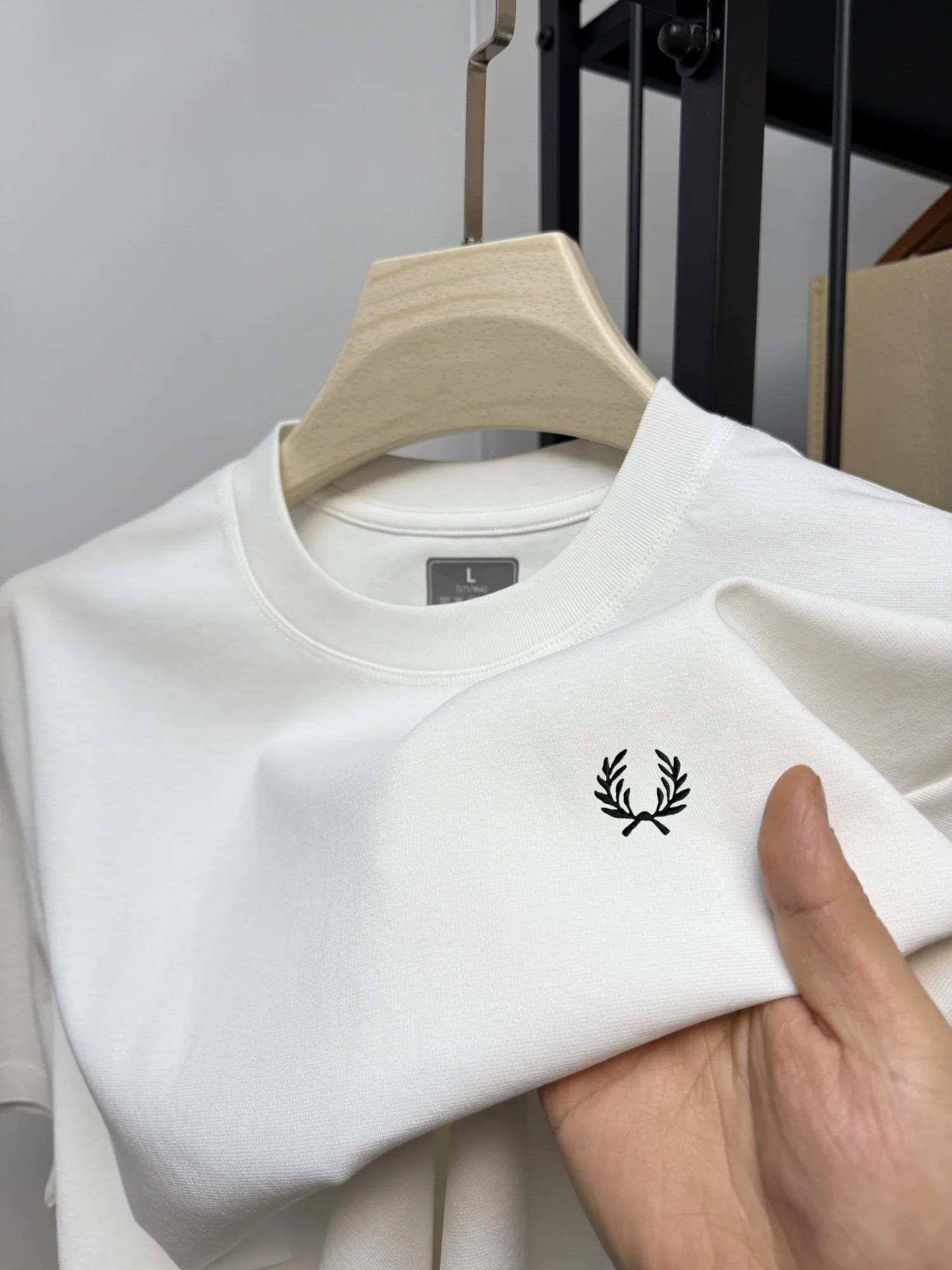 T-shirt à col rond brodé pour hommes, tendance et exquis, à la mode, classique, confortable et respi