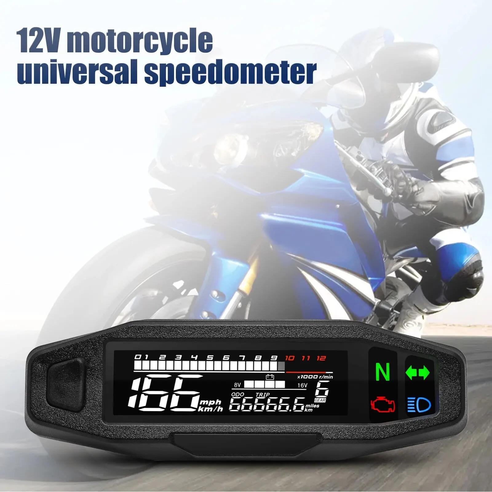 Compteur de vitesse numérique universel pour moto, tachymètre LED, panneau de comptage de carte Prad