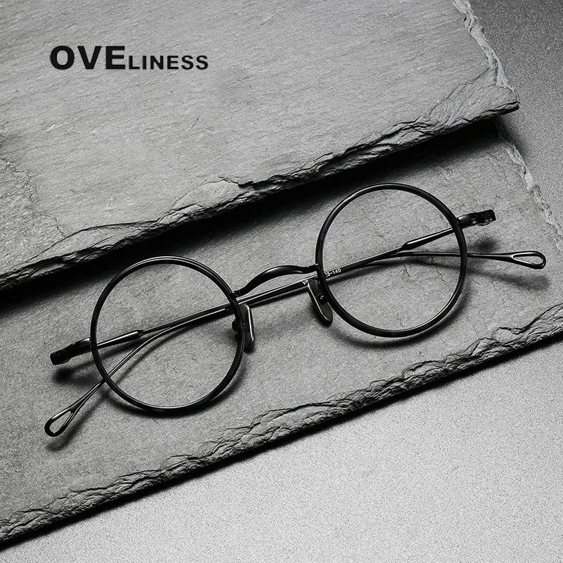 Monture de lunettes en titane pur hommes Vintage rond nouvelle marque Design montures de lunettes fe