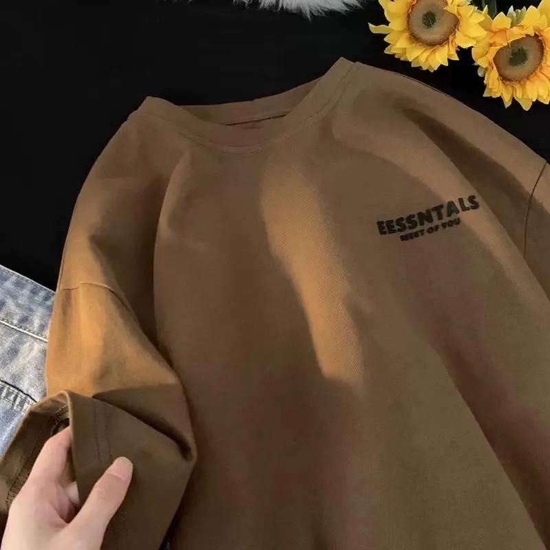 Nouveau style 2026 – T-shirt américain à manches courtes pour homme, style Hong Kong, simple, ample 