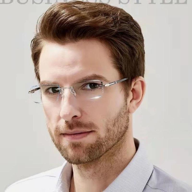 Mode diamant Anti-lumière bleue lunettes de lecture femme homme lunettes sans monture bloquant la Pr