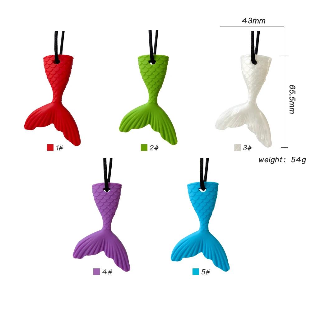 Anneau de dentition en Silicone pour enfants, 1 pièce, collier à mâcher, pendentif sensoriel à mâche