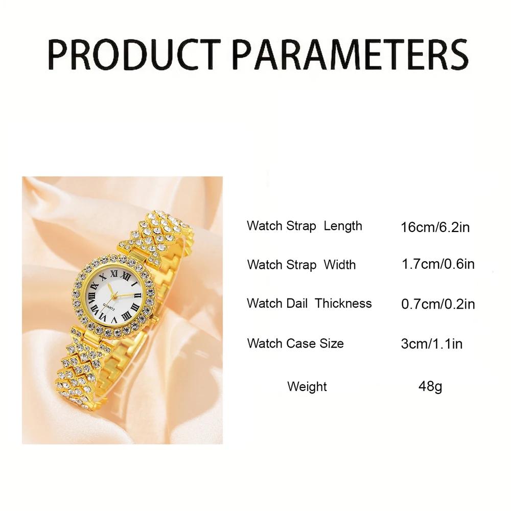 Mode luxe femmes or montre Bracelet collier 6 pièces ensemble dames diamant Quartz montre-Bracelet s