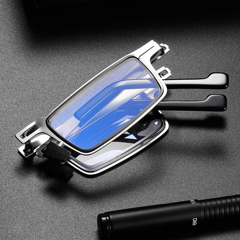 Lunettes de lecture pliantes anti-lumière bleue, confortables, monture complète en métal, pour homme