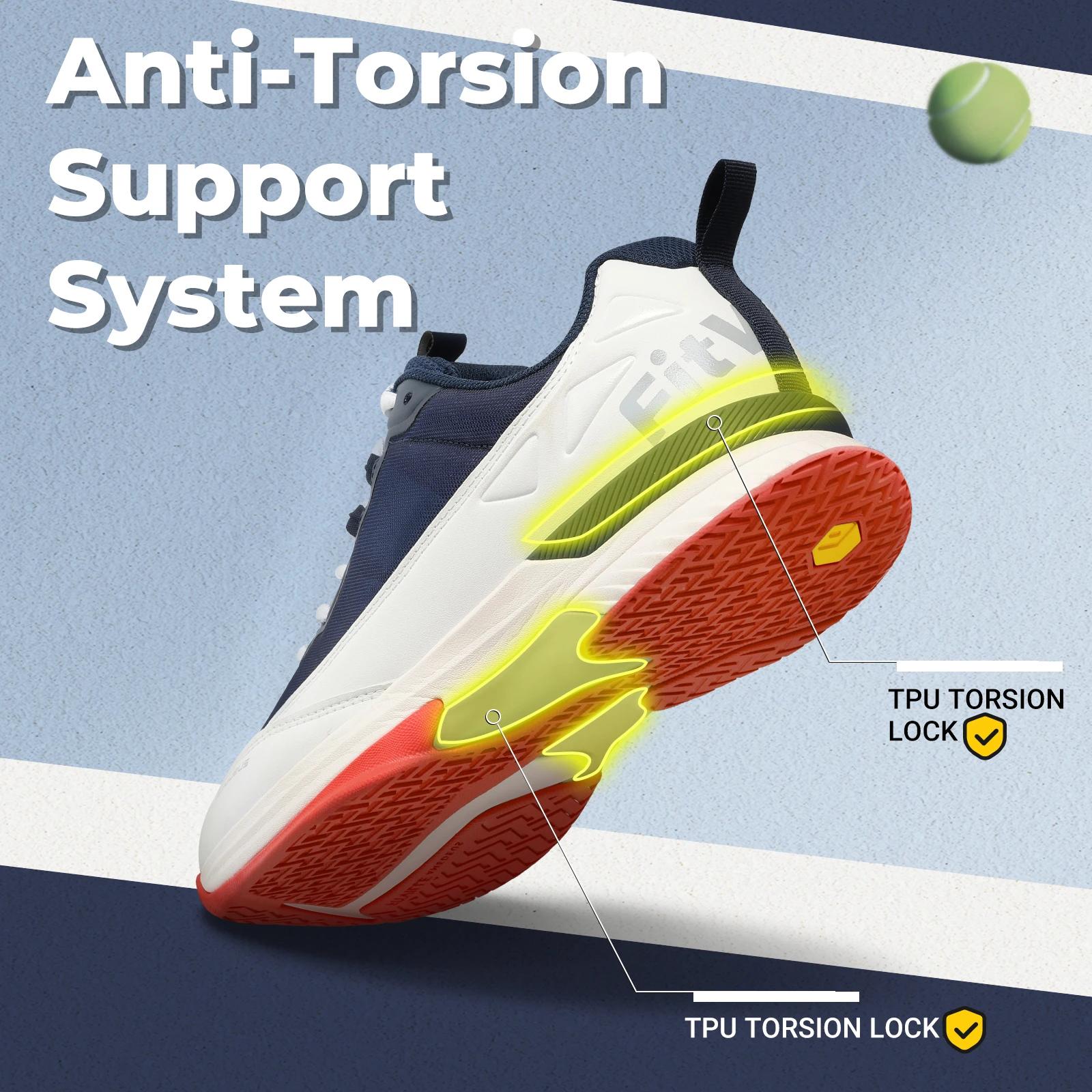 FitVille chaussures de Tennis larges pour hommes chaussures de Pickleball léger respirant toutes les