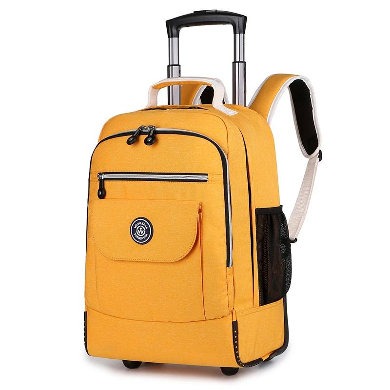 Sac à dos roulant pour ordinateur portable, avec roulettes, résistant à l'eau, approuvé au vol, sac 