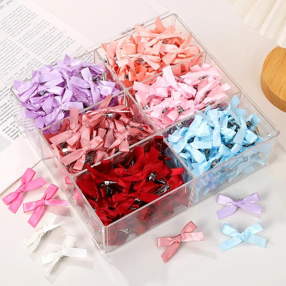 Mini nœud papillon pour enfants, couleur unie, avec pince à cheveux, Style Ballet, ruban tressé, acc