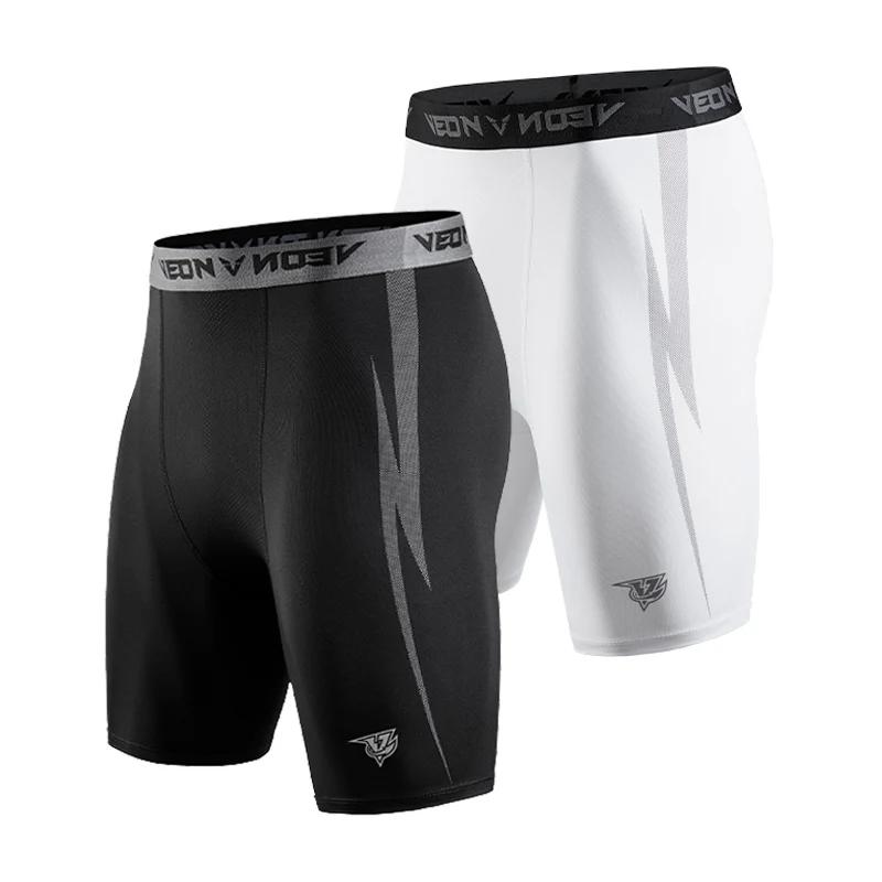 Noir Shorts de Compression Hommes Spandex Sport Shorts Athlétique Entraînement Running Performance B