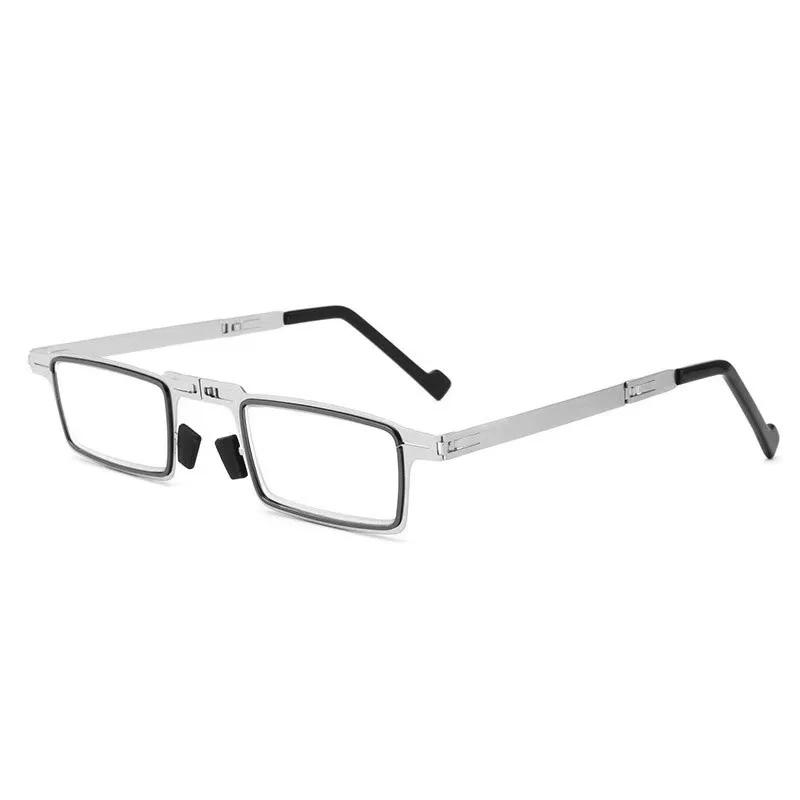 Lunettes de lecture pliantes anti-lumière bleue, confortables, monture complète en métal, pour homme