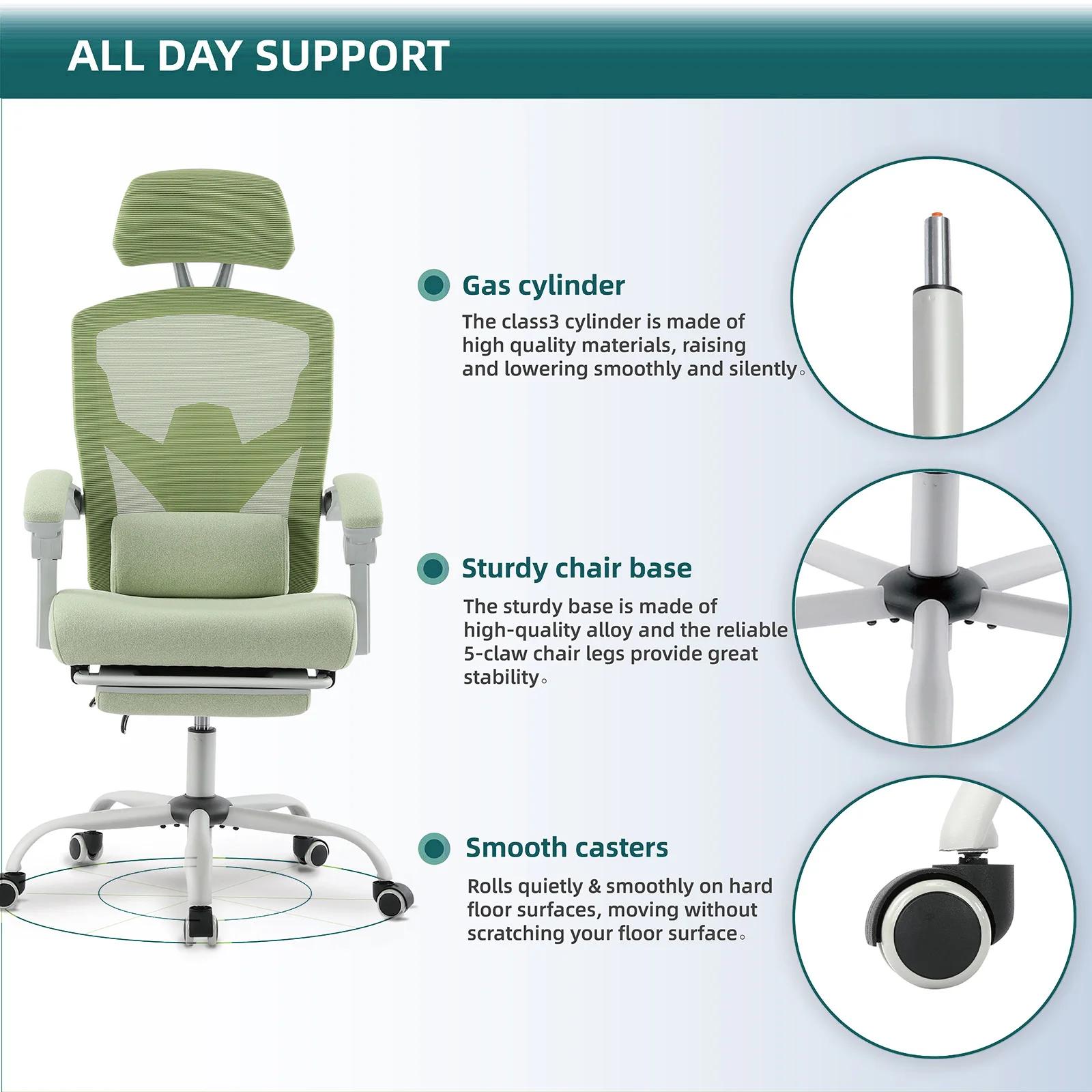 JHK ergonomique inclinable à dossier haut maille salon chaise de jeu à bascule bureau d'ordinateur p