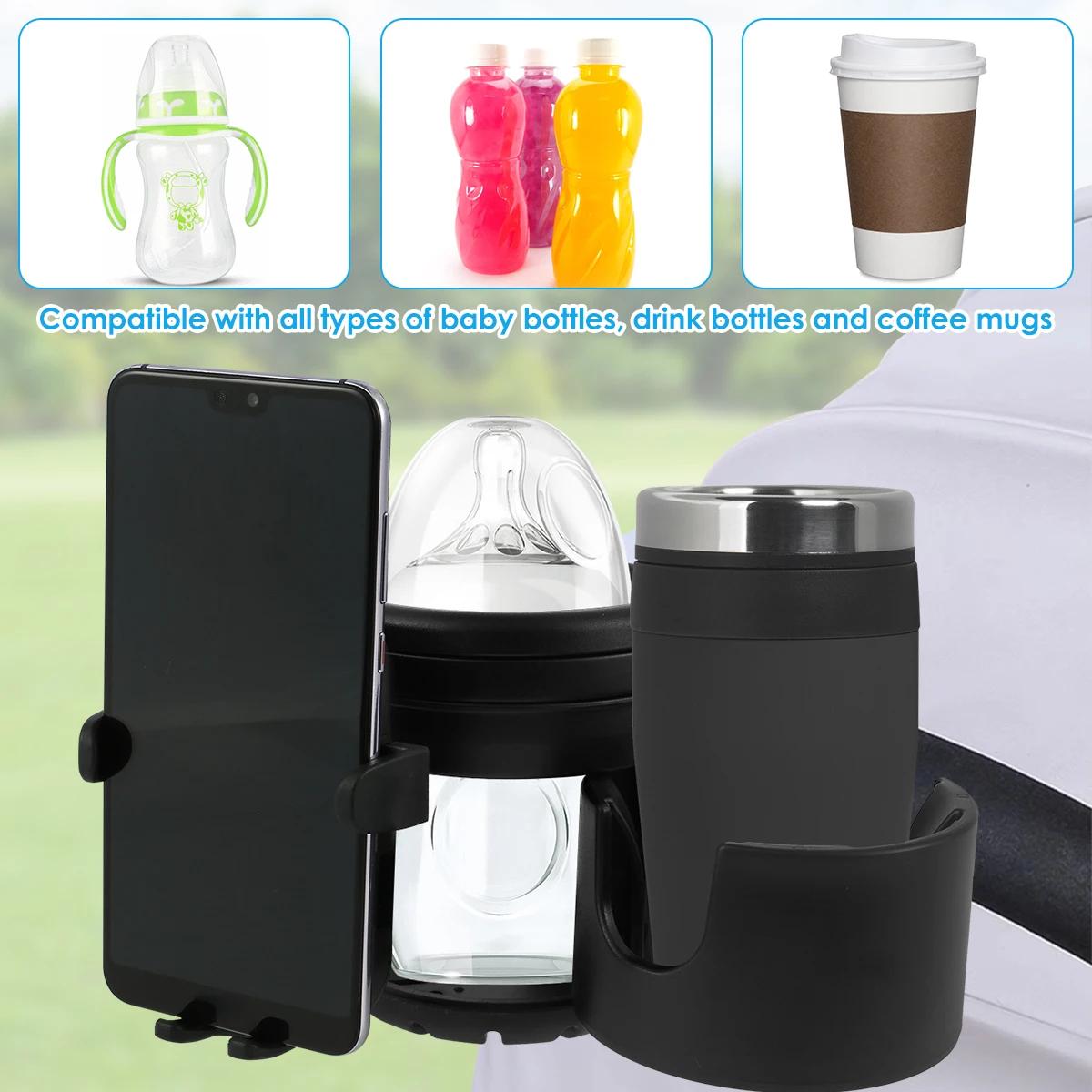 Porte-gobelet universel pour poussette, support de bouteille d'eau 360 °   Support de téléphone rota