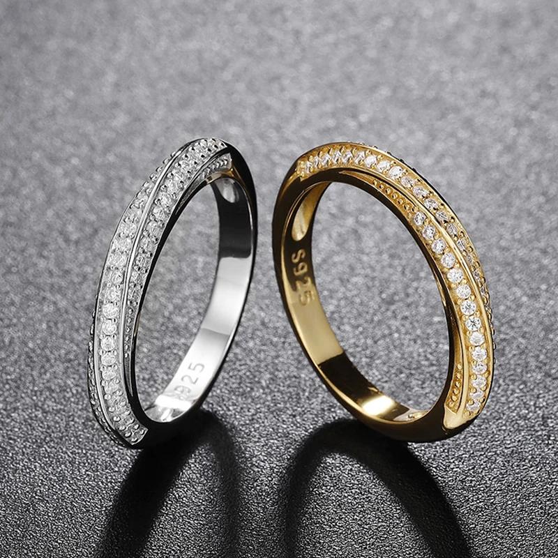 Bagues unisexes Moissanite et Zircon, bague en argent 100% véritable S925 pour hommes et femmes, lux