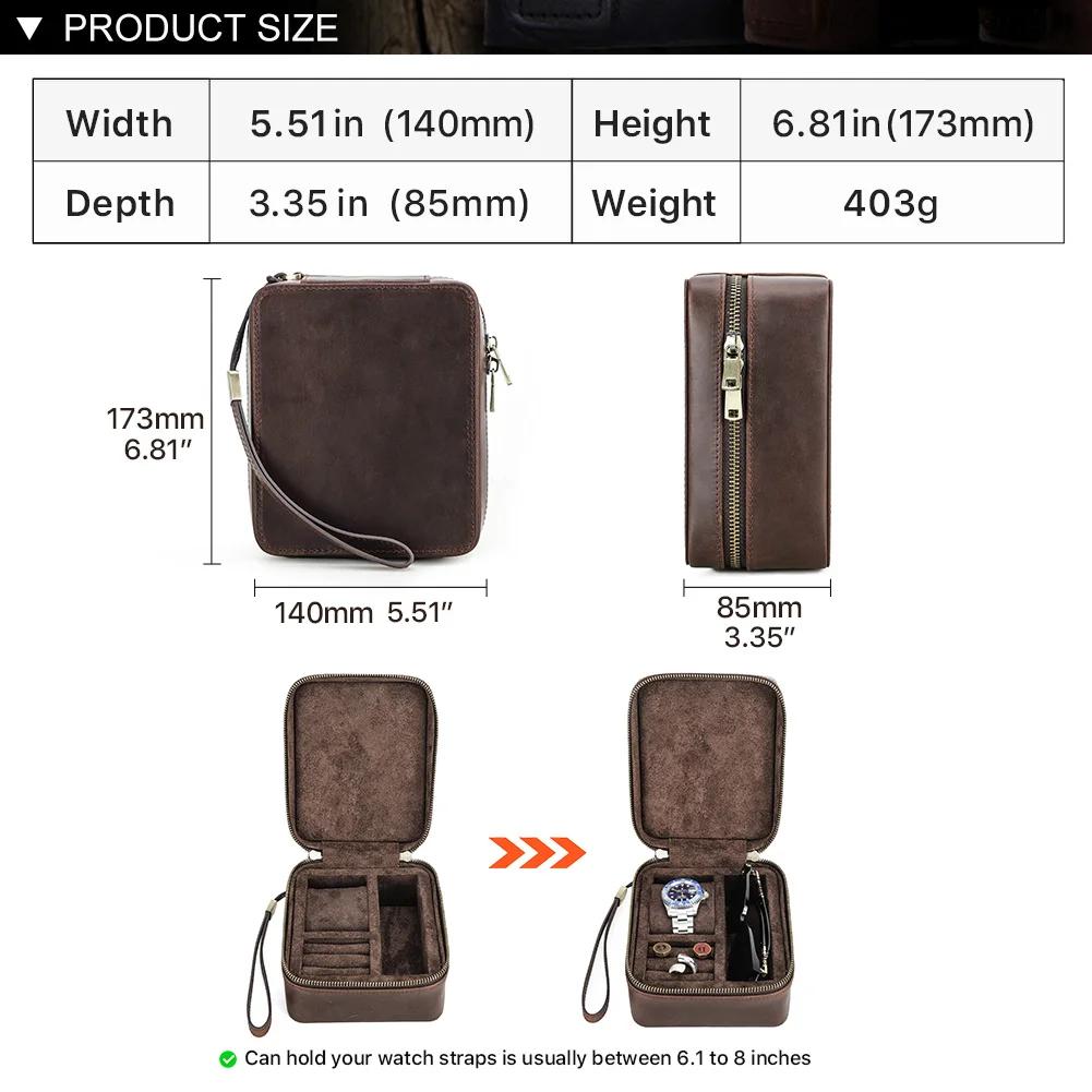 Boîte de Rangement Rétro en Cuir group pour Homme, Bijoux, Bagues, Vitrine, Lunettes de Soleil, Voya