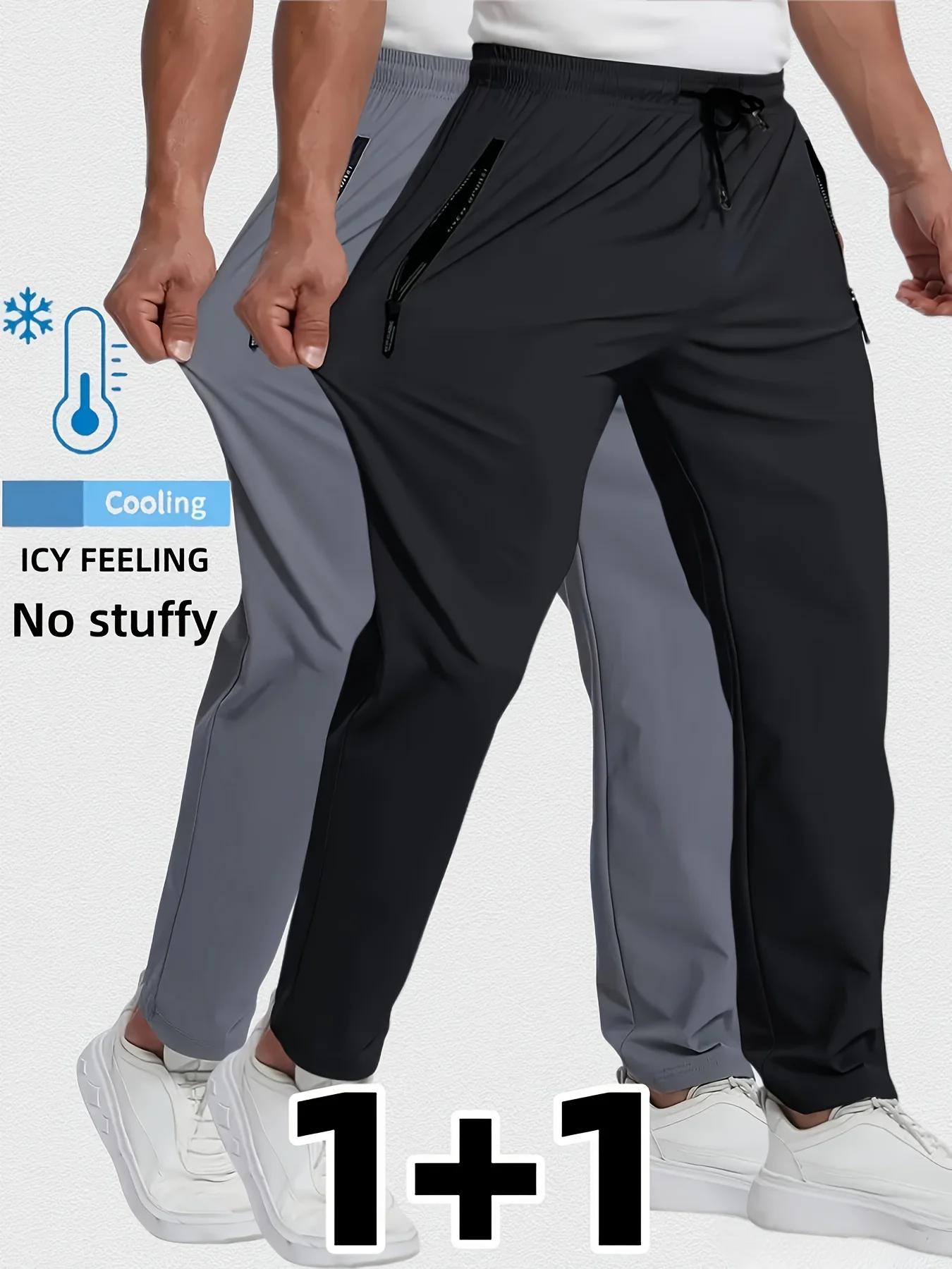 Pantalon de survêtement décontracté pour hommes, respirant, grande taille, séchage rapide, droit, ta