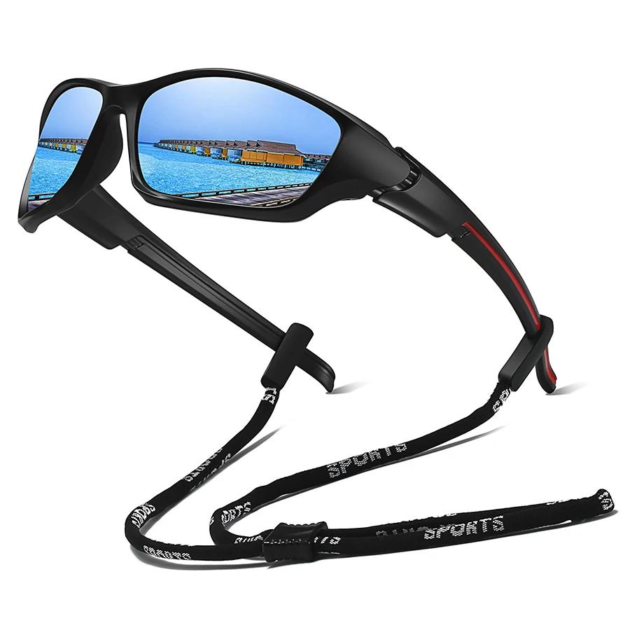 Lunettes de soleil de sport avec chaîne pour hommes et femmes, idéales pour la course, l'alpinisme, 