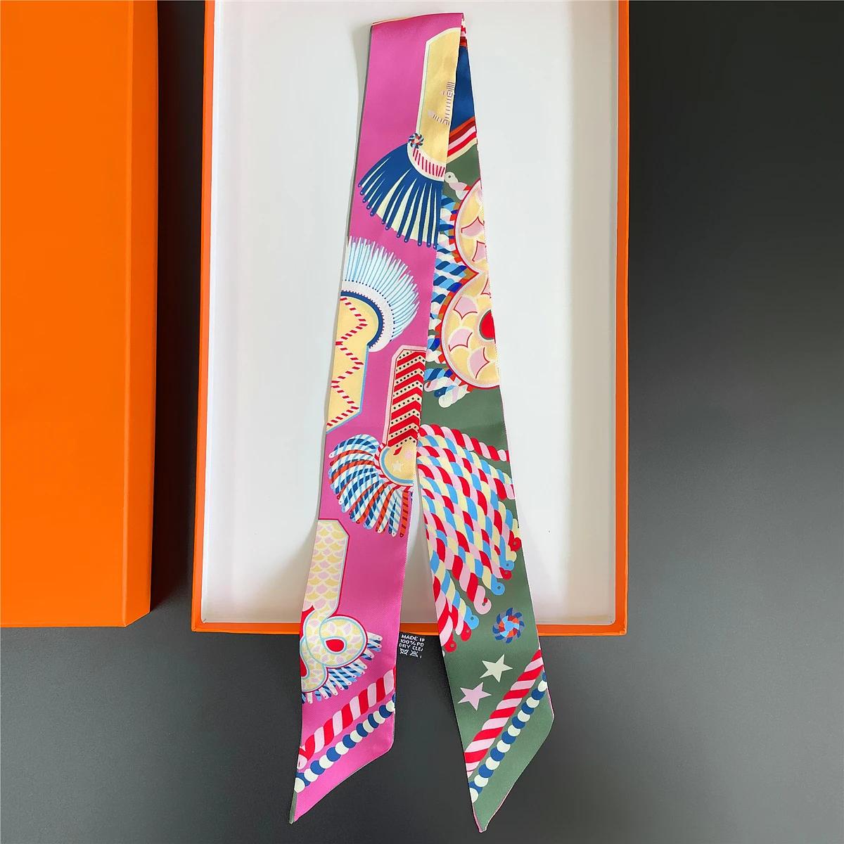 Marque Design sergé 100% Foulard en soie de luxe mode écharpe femmes Foulard maigre sac foulards nou