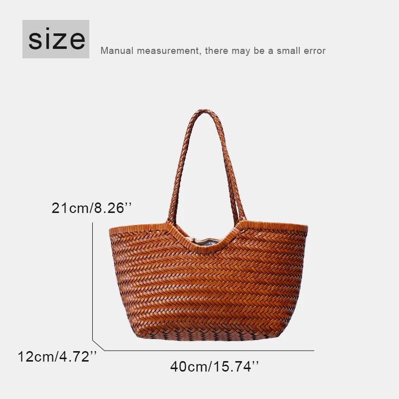 Sacs fourre-tout en cuir véritable tissés à la main pour femmes sacs à main et sacs à main de créate