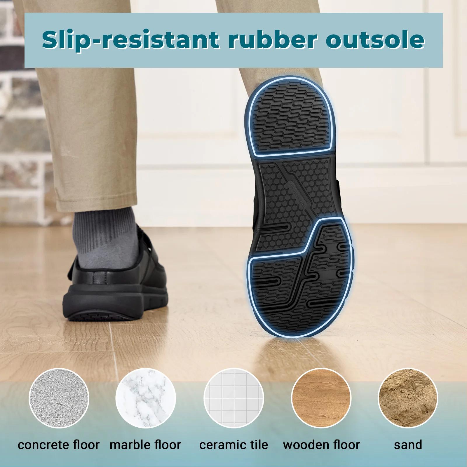 FitVille – pantoufles larges pour hommes, mules à enfiler, sabots pour pieds enflés, sangle réglable