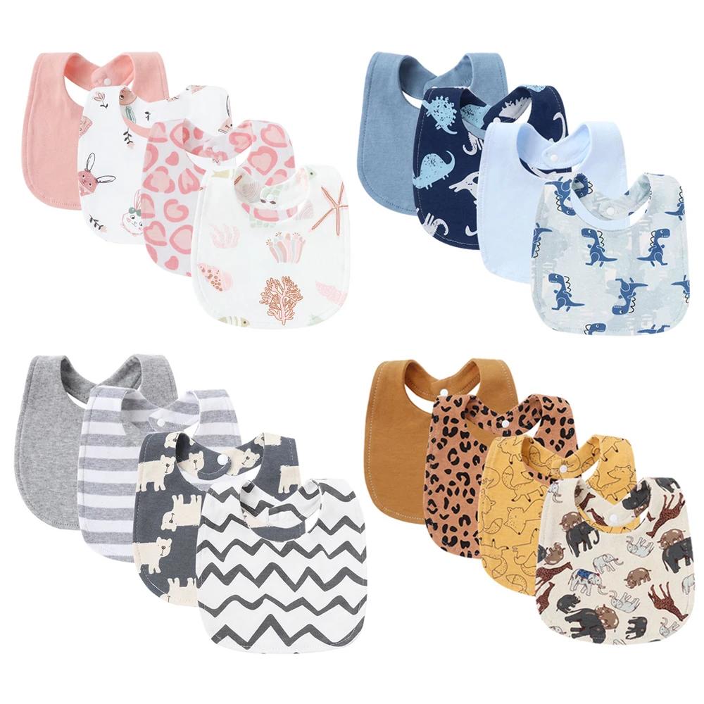 Bavoirs en coton pour bébés, 4 pièces, vêtements pour rots, serviettes de salive pour nouveau-nés, f