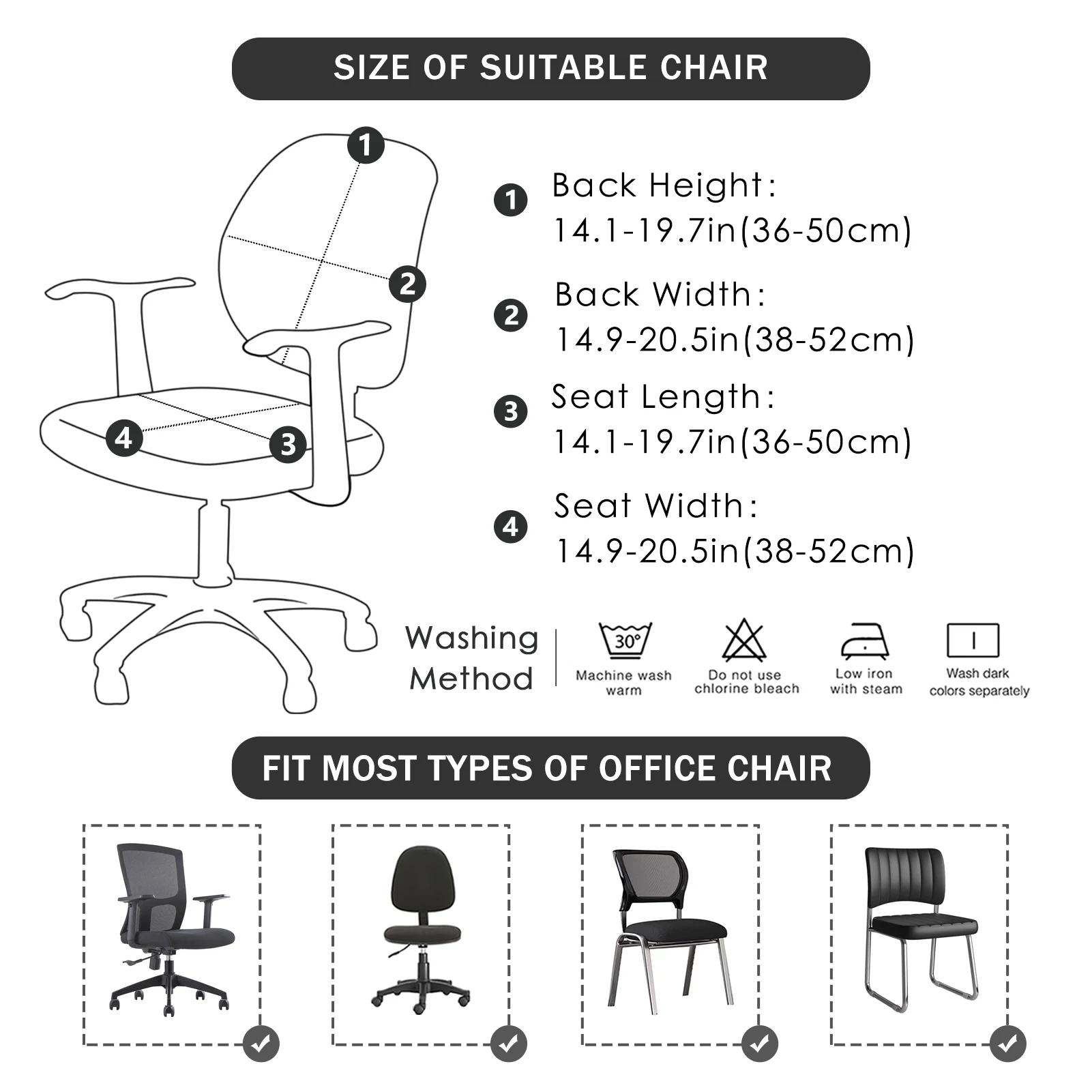 Housses de chaise fendues de bureau imperméables en PU, housse de chaise d'ordinateur solide, protec