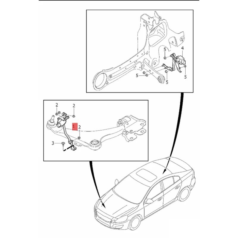 31288272 capteur de niveau de phare avant droit pour Volvo S60 S60L V60 V70 S80 S80L XC60 XC70 08-18
