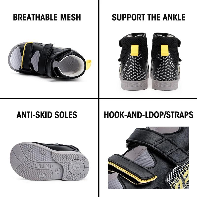 Sandales orthopédiques pour enfants avec attelle de cheville correctrice, soutien de la voûte planta