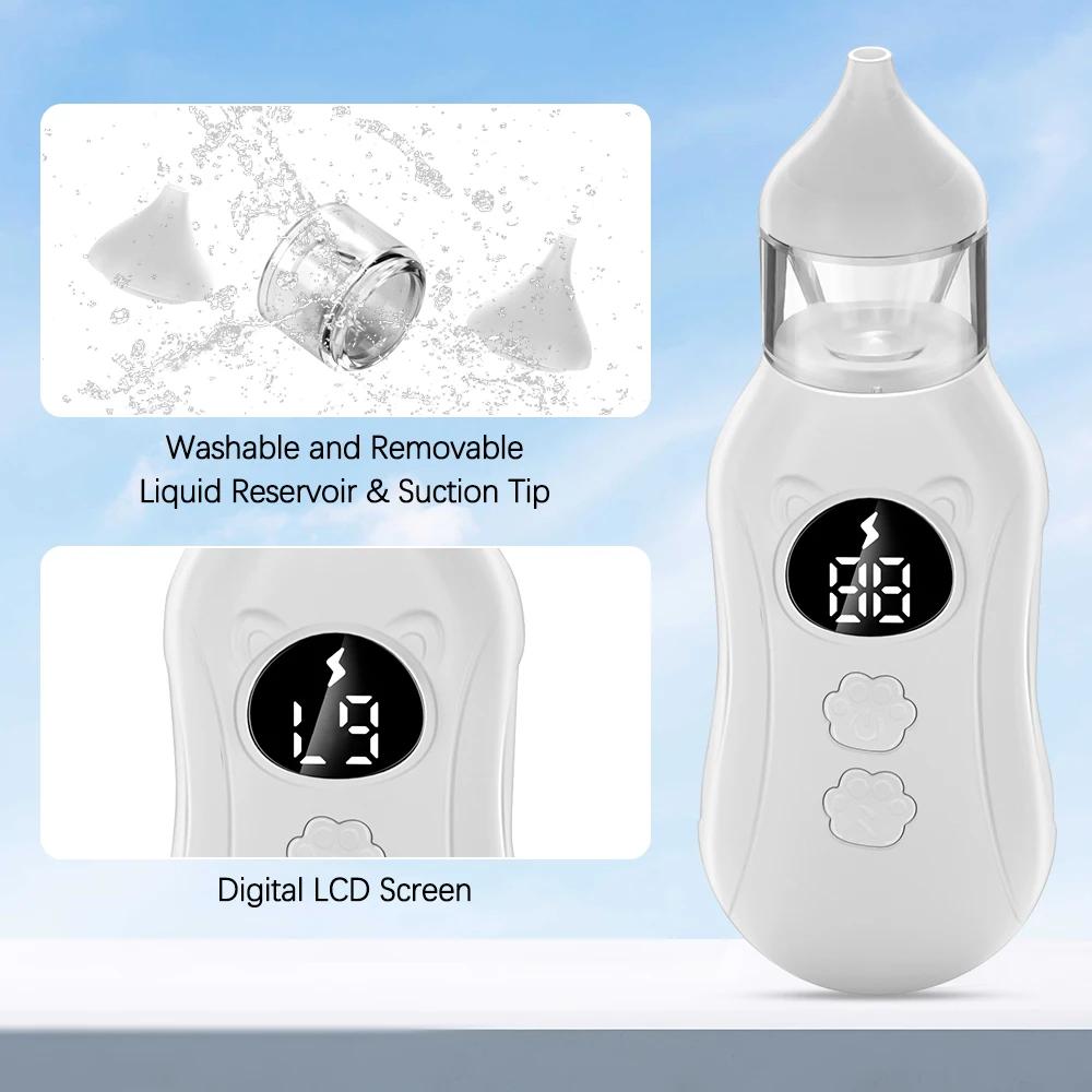 Aspirateur Nasal électrique pour bébé, à faible bruit, 9 niveaux d'aspiration, nettoyeur de nez Rech
