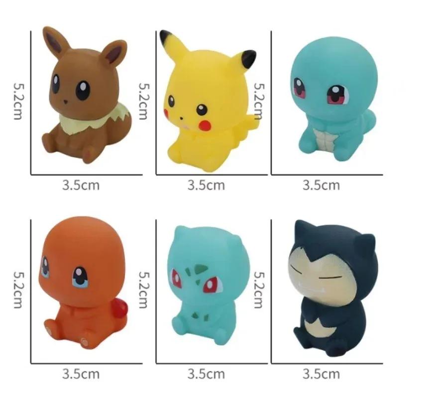 Figurines Pokemon Pikachu, 6 pièces, salle de bain, douche, bébé, enfants, jouets de bain d'eau, dou