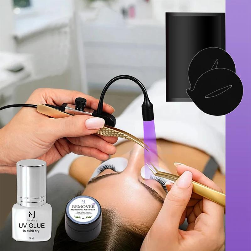 JOMAY 5ml cils adhésif 1s pour colle UV rétention longue durée 75 jours avec lampe UV colle pour Ext