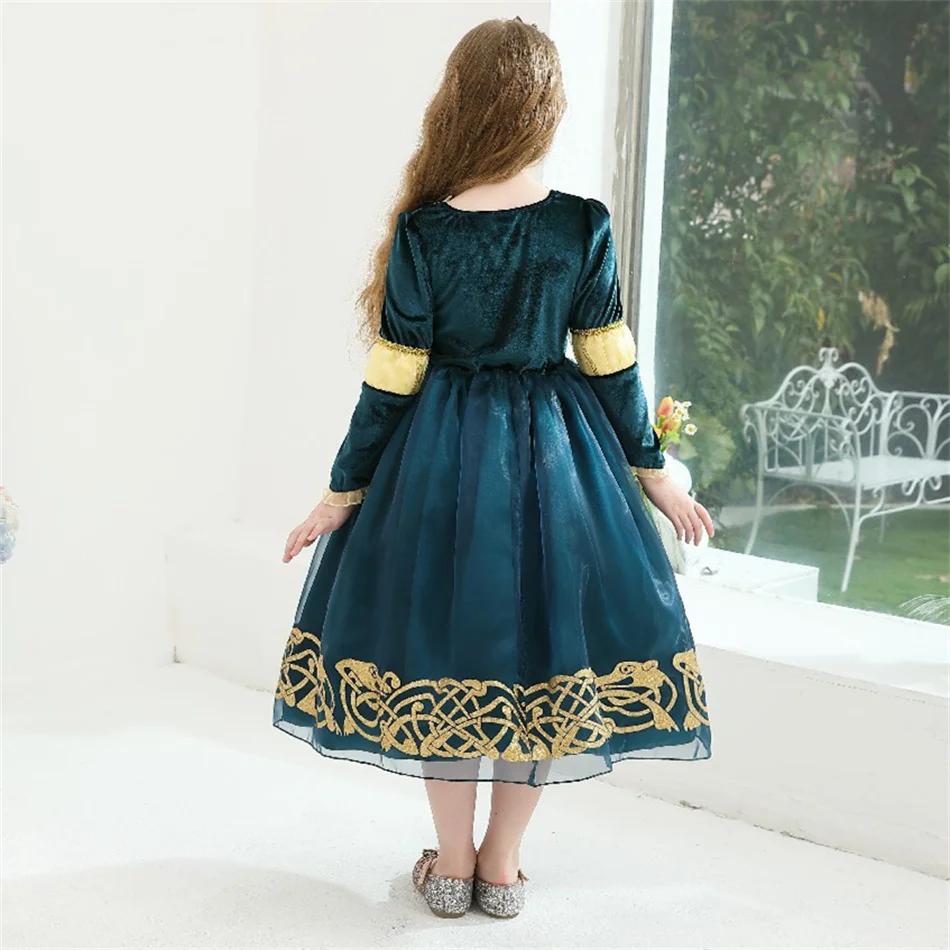 Robe princesse Merida enfant - Costume spectacle Halloween anniversaire carnaval jeu rôle fille