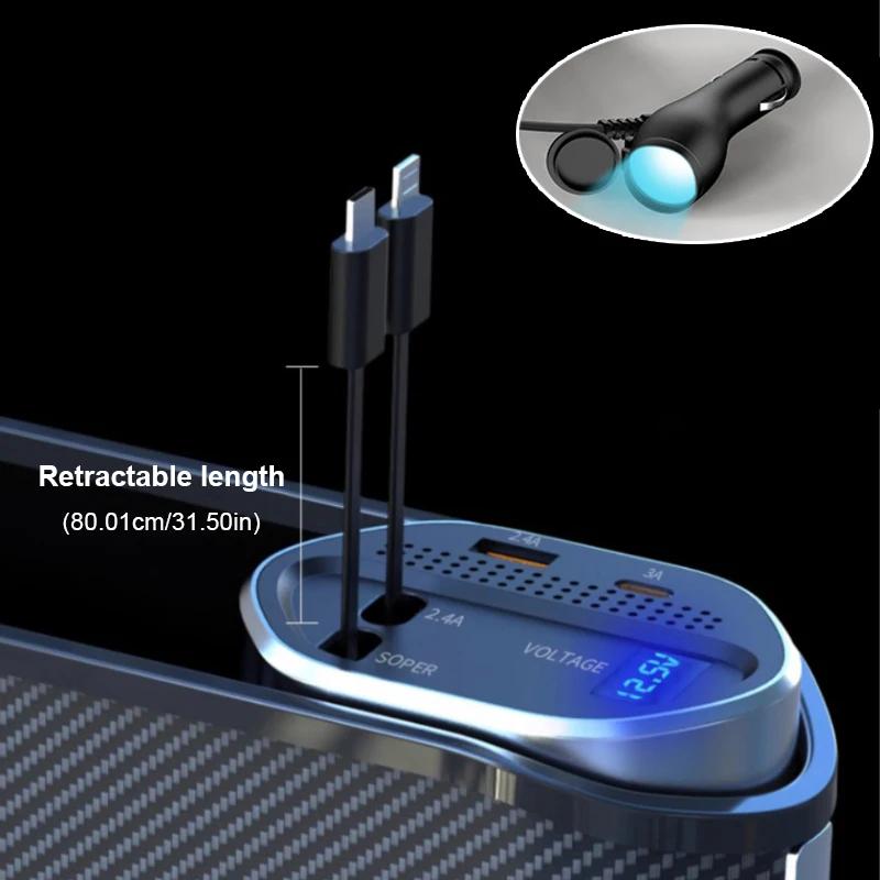 SEAMETAL – organisateur d'espace de siège de voiture à chargement sans fil, avec câble de Charge rap