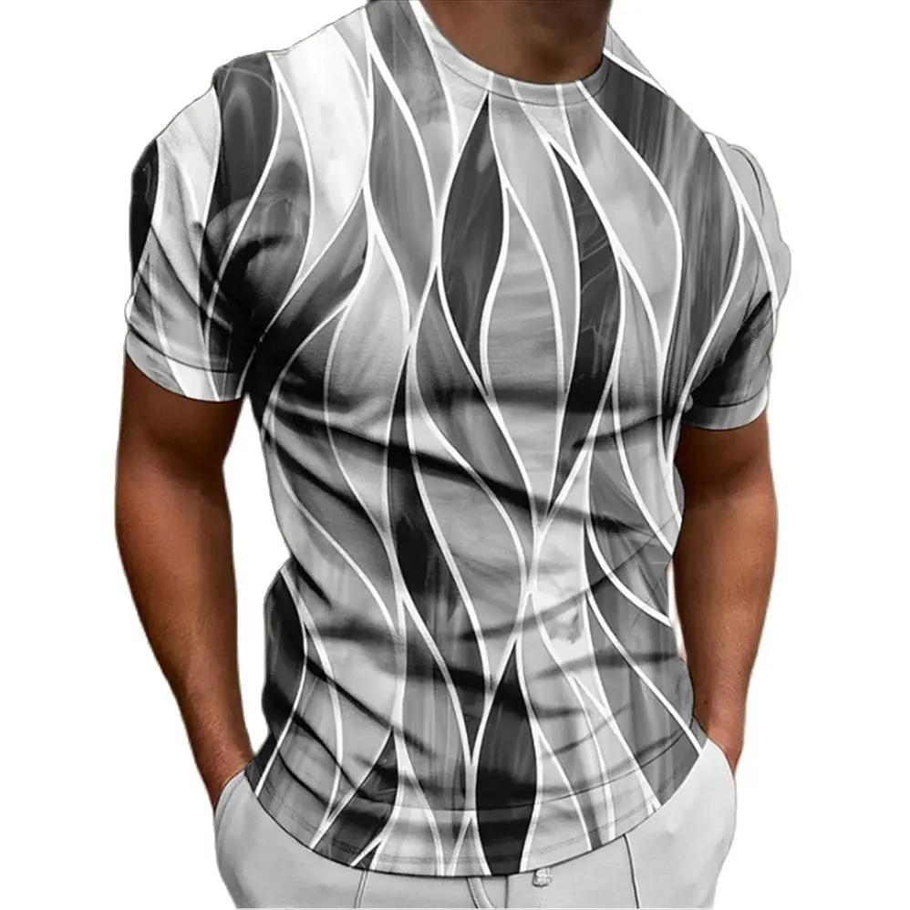 T-shirt manches courtes col rond homme, estival et à la mode, avec impression 3D, punk, streetwear, 