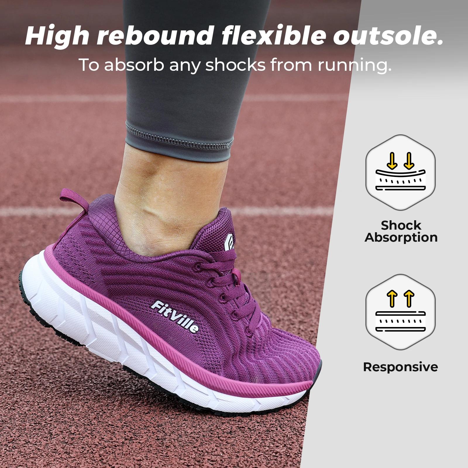 Chaussures FitVille à bout large pour femmes, respirantes, légères, pour pieds enflés, avec amorti p