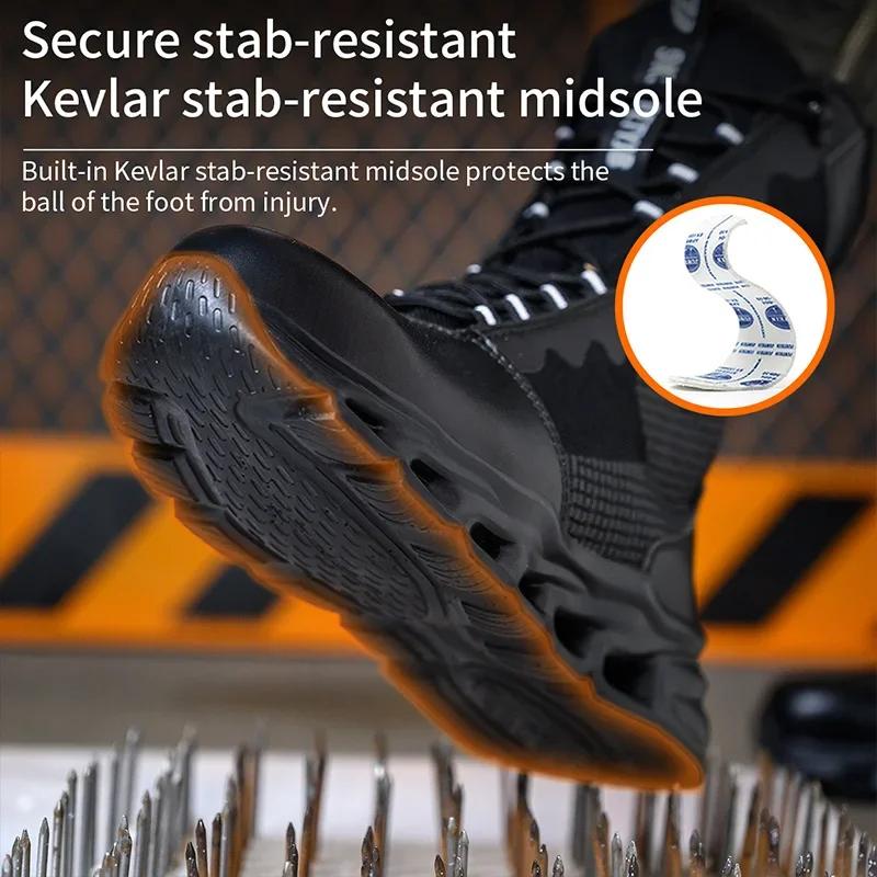Bottes de sécurité pour hommes, chaussures de sécurité avec embout en acier, bottes militaires de tr