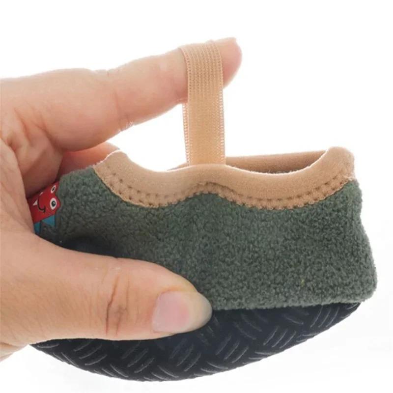 Chaussures antidérapantes pour nouveau-né garçon et fille, pantoufles d'hiver pour intérieur et exté