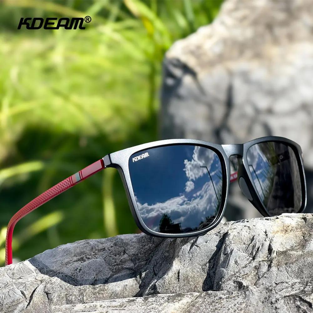 Lunettes de soleil polarisées KDEAM taille XL extra large pour hommes, lunettes de soleil photochrom