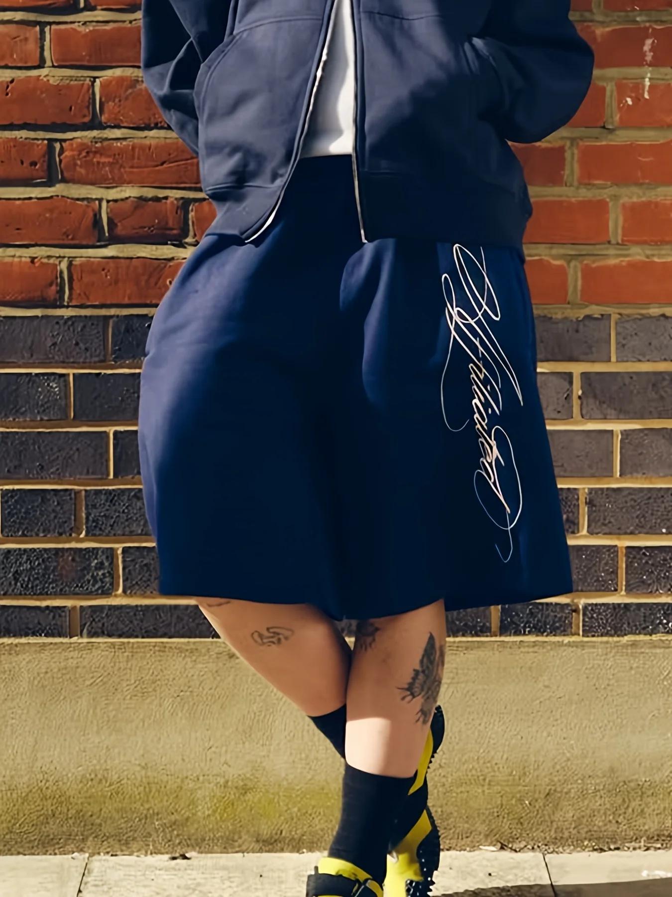 Shorts décontractés amples imprimés style rétro hip-hop pour homme et femme – Confortables et haut d