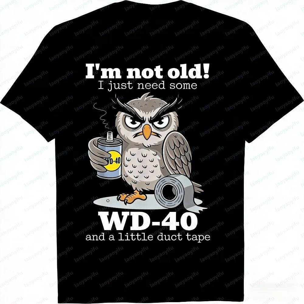 T-shirt graphique décontracté pour hommes, à la mode, à manches courtes, avec motif hibou, « Je ne s