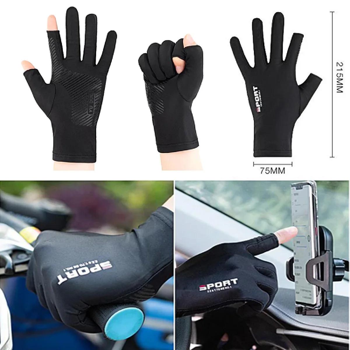 Gants de pêche pour Sport de plein air, 1 paire, écran tactile, équipement de protection fin Anti Uv