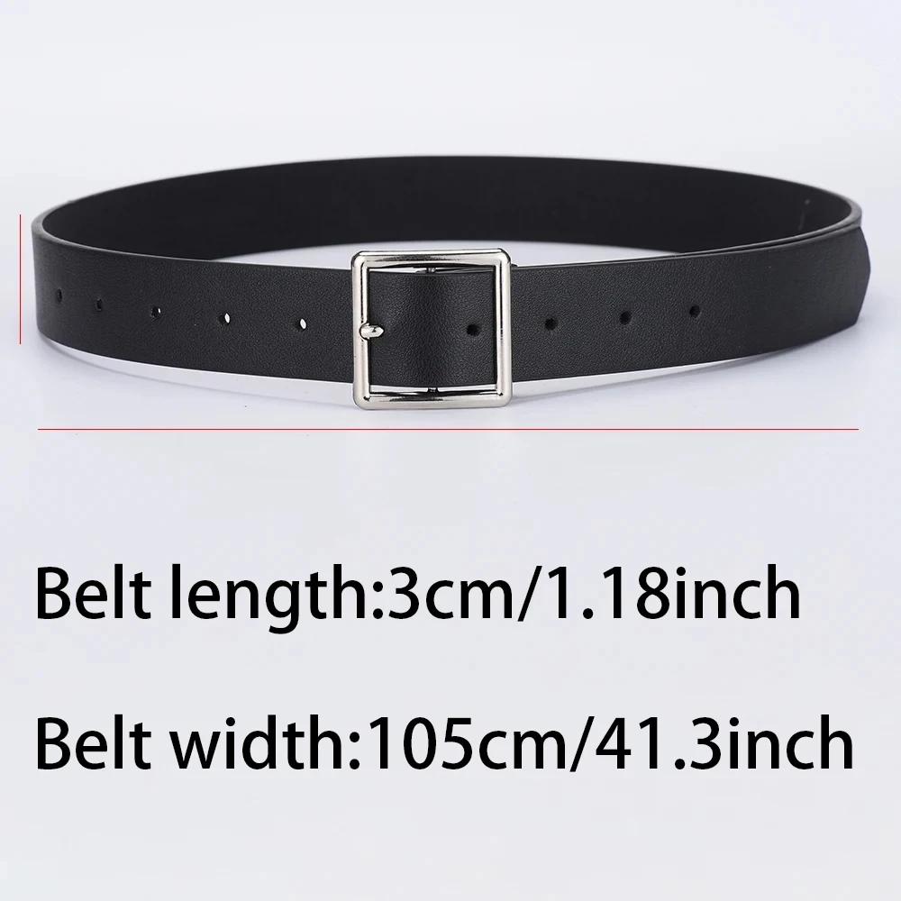 Ceinture en cuir Pu souple pour femmes, boucle carrée, boucle ardillon, jean noir, Chic, marque de l