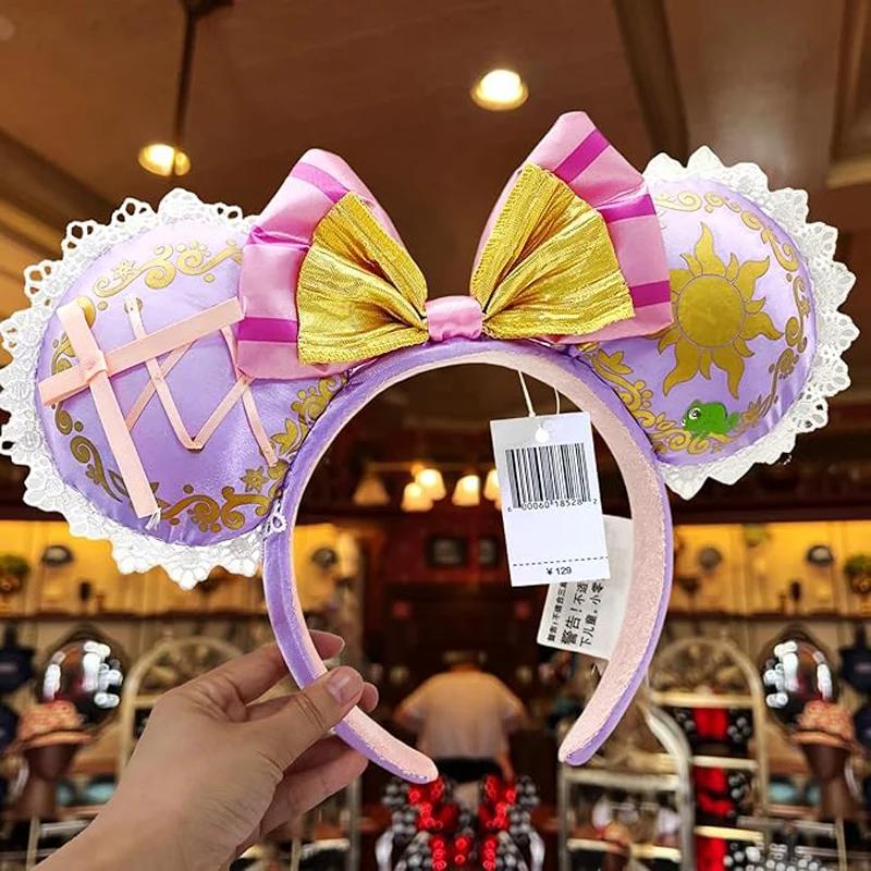 Serre-tête Oreilles Mickey Mouse 2026, Serre-tête Nœud Princesse Cendrillon Raiponce Minnie 2025 pou
