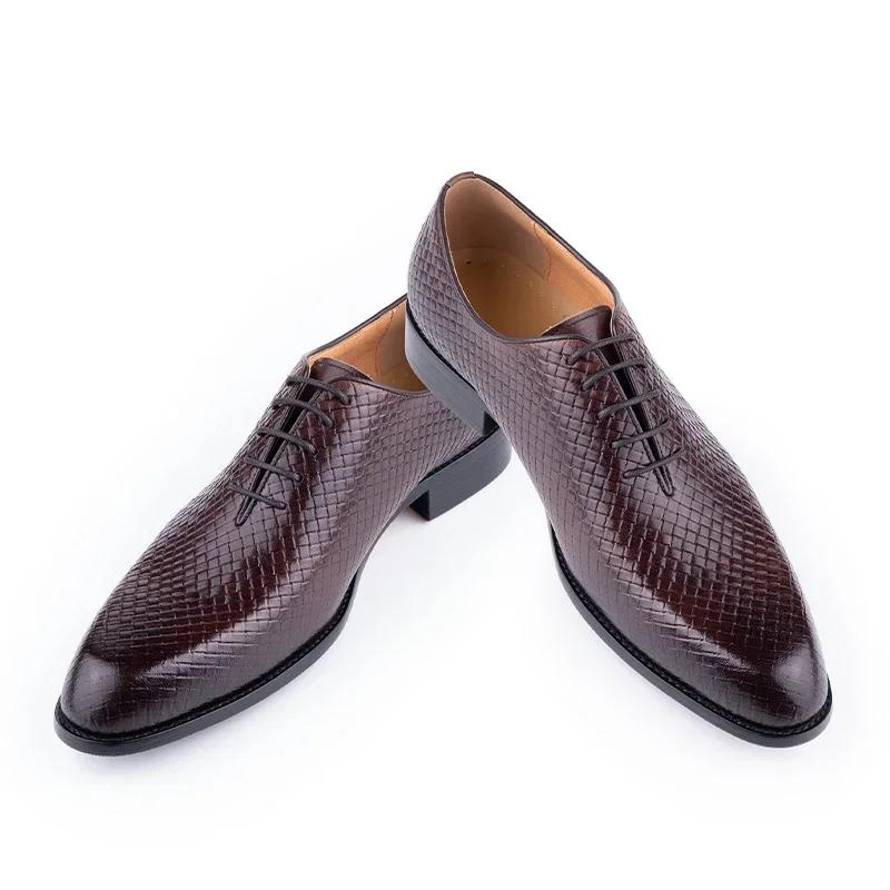 Chaussures Oxford en cuir véritable pour hommes, chaussures de bureau d'affaires décontractées, conf