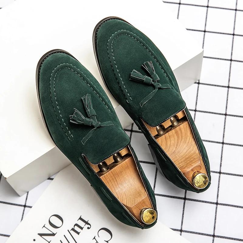 Mocassins d'été en daim à pampilles pour hommes, style italien 2026, souples et de haute qualité, ch