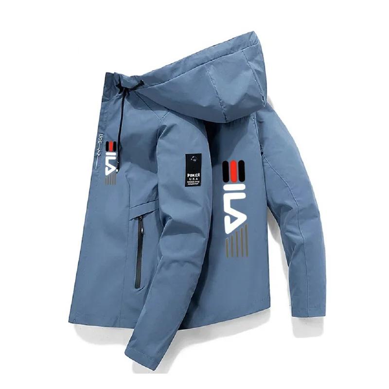 Veste de sport d'extérieur à capuche zippée coupe-vent pour homme, nouvelle collection printemps-aut