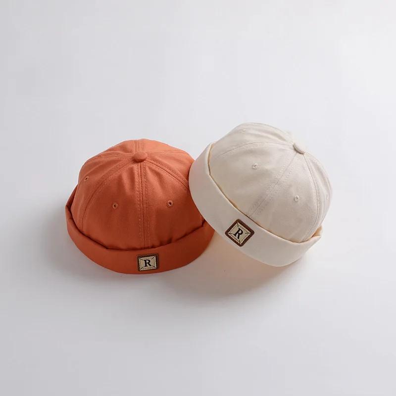 Casquette sans bord unie pour bébé, style Docker Hip Hop, Melon, Landlord, Bonnet, pour garçons et f
