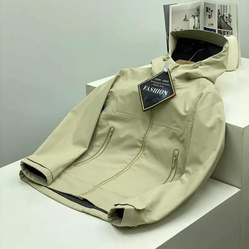 Veste Softshell Homme 2026 Style Britannique Rétro Sans Coutures Adhésives pour Sports de Plein Air,