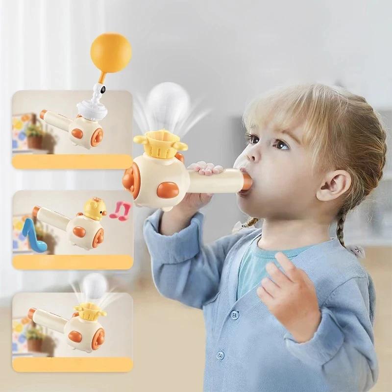 Jouet Montessori pour enfants avec sifflet, boule de soufflage flottante, boule de tuyau de soufflag